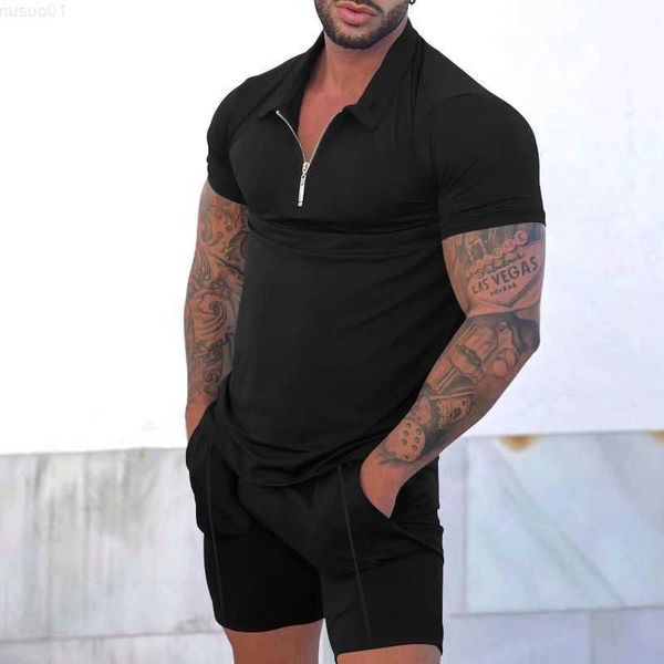 men's t-shirts new mens 2 piece set solid zipper polo shirt and shorts suit 2023 summer casual tracksuits vintage outfits streetwear ma, White;black
men's t-shirts new mens 2 piece set solid zipper polo shirt and shorts suit 2023 summer casual tracksuits vintage outfits streetwear ma, White;black