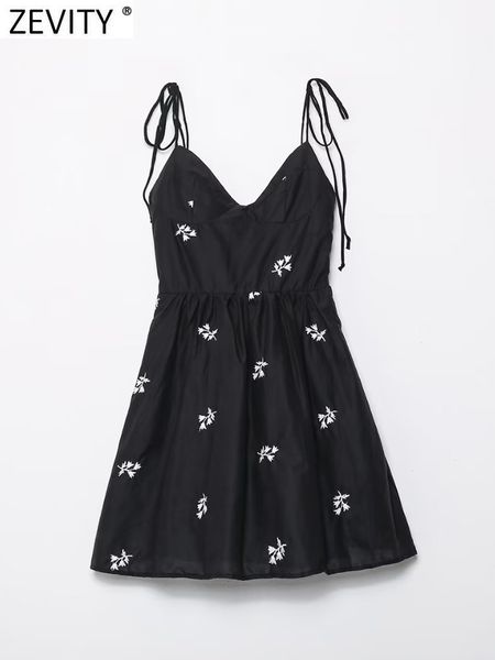 urban dresses zevity women fashion v neck floral embroidery black sling mini dress female chic side zipper back elastic summer vestidos ds20, White;black
urban dresses zevity women fashion v neck floral embroidery black sling mini dress female chic side zipper back elastic summer vestidos ds20, White;black
