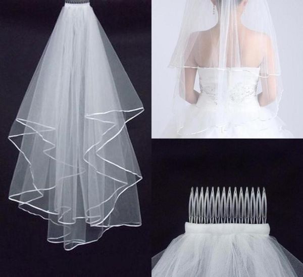 two layers wedding veils with comb white ivory with satin edge for wedding accessories bridal veils4768750, Black
two layers wedding veils with comb white ivory with satin edge for wedding accessories bridal veils4768750, Black