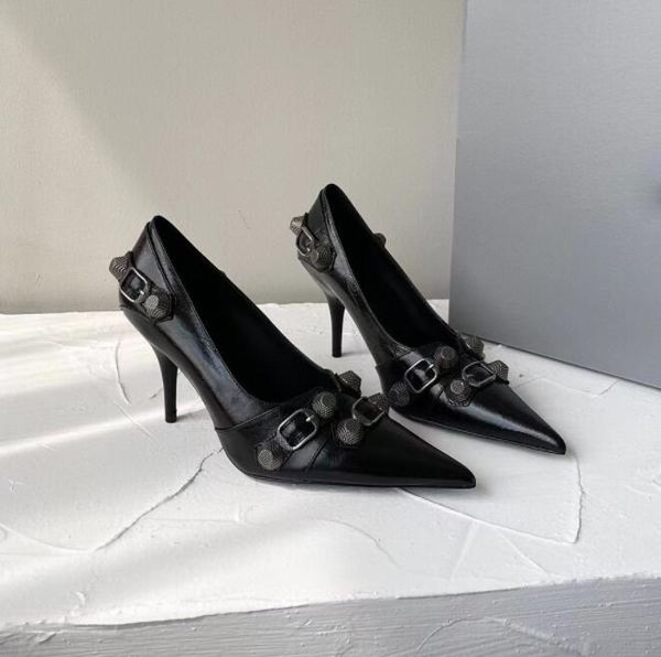 pink lambskin pumps shoes stud buckle embellished slip-on pointed toe stiletto fashion show evening shoes luxury designers shoe for women fa, Black
pink lambskin pumps shoes stud buckle embellished slip-on pointed toe stiletto fashion show evening shoes luxury designers shoe for women fa, Black