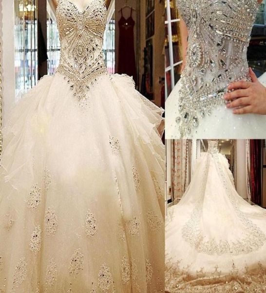 bling bling luxury crystal cathedral train ball gown wedding dresses with strapless sweetheart lace applique tulle long bridal gow8305870, White
bling bling luxury crystal cathedral train ball gown wedding dresses with strapless sweetheart lace applique tulle long bridal gow8305870, White