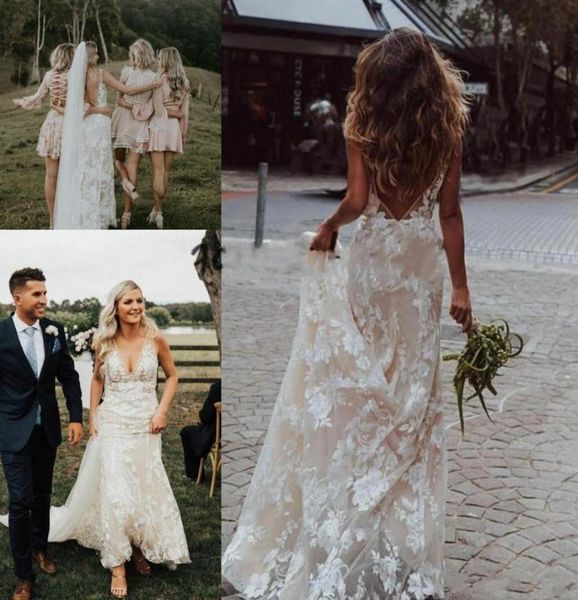 modest beach bohemian mermaid wedding dresses vneck backless sweep train country wedding dress bridal gowns vestidos de noiva rob7988185, White
modest beach bohemian mermaid wedding dresses vneck backless sweep train country wedding dress bridal gowns vestidos de noiva rob7988185, White