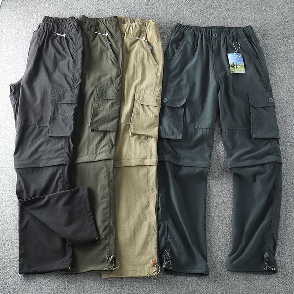 men's pants 2023 cargo summer quick dry double used elastic waist detachable feet loose straight waterproof trousers 230715, Black
men's pants 2023 cargo summer quick dry double used elastic waist detachable feet loose straight waterproof trousers 230715, Black