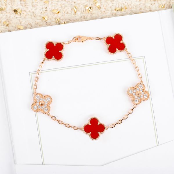 diamond bracelet electroplated 18k gold custom made super precision inlaid rose gold four-leaf clover bracelet charm bracelet red agate brac, Golden;silver
diamond bracelet electroplated 18k gold custom made super precision inlaid rose gold four-leaf clover bracelet charm bracelet red agate brac, Golden;silver