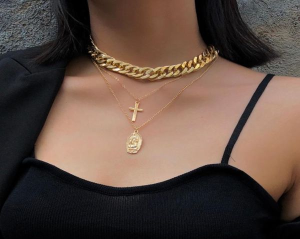 punk multi layer curb cuban thick choker necklace collar statement virgin mary cross pendant necklace women jewelry3932231, Silver
punk multi layer curb cuban thick choker necklace collar statement virgin mary cross pendant necklace women jewelry3932231, Silver