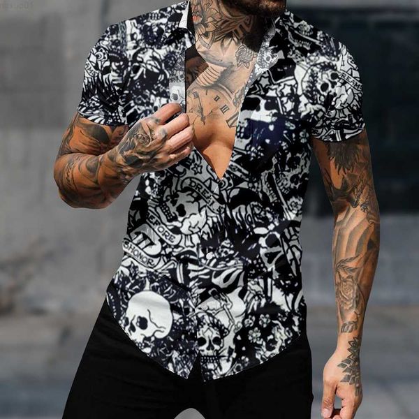 men's casual shirts haiian casual shirt short sleeve shirt for men skull harajuku y2k fashion gothic streetwear cozy beach clothes l230, White;black
men's casual shirts haiian casual shirt short sleeve shirt for men skull harajuku y2k fashion gothic streetwear cozy beach clothes l230, White;black