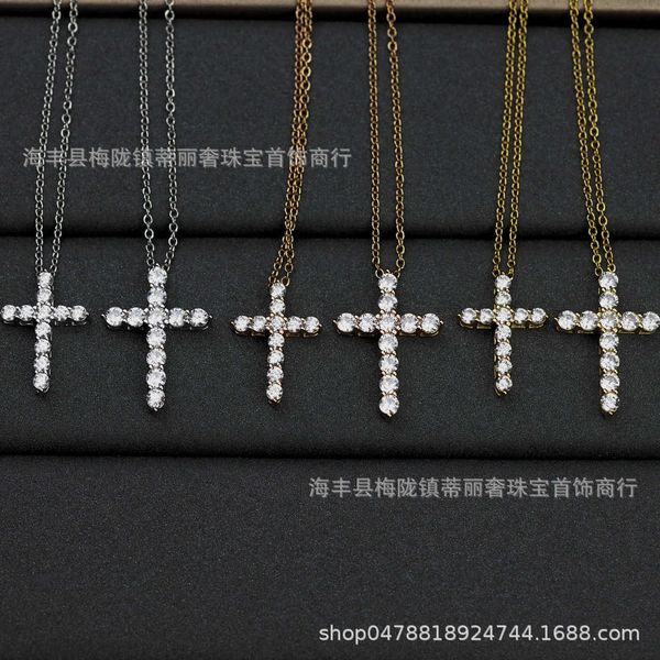 designer new high edition tiffay cross full diamond necklace female plated 18k gold with size tiffay sky star pendant collar chain, Silver
designer new high edition tiffay cross full diamond necklace female plated 18k gold with size tiffay sky star pendant collar chain, Silver