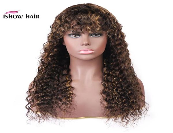 ishow brazilian 427 ombre deep wave human hair wigs with bangs peruvian deep curly none lace wigs indian malaysian for black wome4792304, Black;brown
ishow brazilian 427 ombre deep wave human hair wigs with bangs peruvian deep curly none lace wigs indian malaysian for black wome4792304, Black;brown