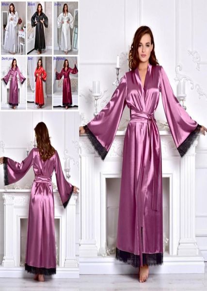 plus size nightwear women long sleeve lace night robes 2019 custom made satin sleepwear 462749, White
plus size nightwear women long sleeve lace night robes 2019 custom made satin sleepwear 462749, White
