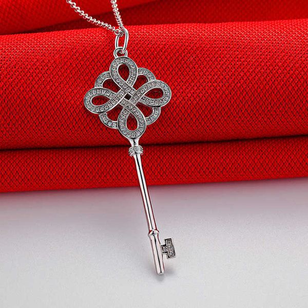 designer new sweater chain long women's 925 silver gilded tiffay chinese knot key necklace collarbone 
designer new sweater chain long women's 925 silver gilded tiffay chinese knot key necklace collarbone