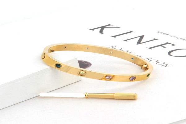 size 16 19 couple bangle bracelet women men colorful stone bracelets gold silver rose jewelry for lover no box1447864, Black
size 16 19 couple bangle bracelet women men colorful stone bracelets gold silver rose jewelry for lover no box1447864, Black