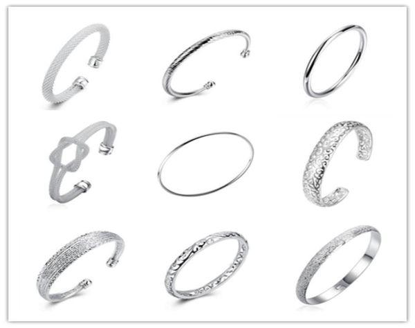 global 925 sterling silver plated charm bangles fashion jewelry for women cool street style mix order shippin7346274, Black
global 925 sterling silver plated charm bangles fashion jewelry for women cool street style mix order shippin7346274, Black