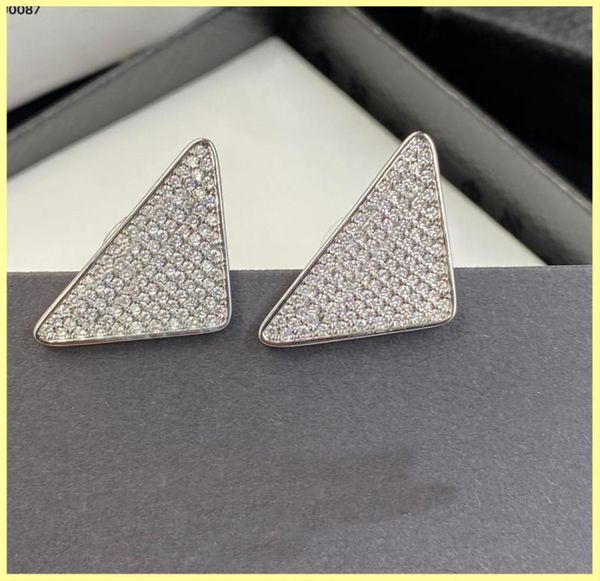 

2021 fashion diamond earrings studs luxurys designers earring gold hoop earrings women triangle earings brands jewelry wedding orn5233962, Silver