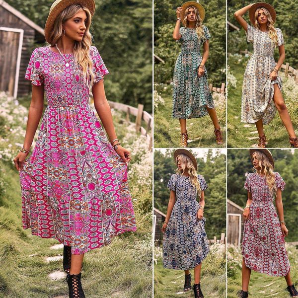 diyun r d bohemian large swing dress spring summer waist slimming women, Black;gray
diyun r d bohemian large swing dress spring summer waist slimming women, Black;gray