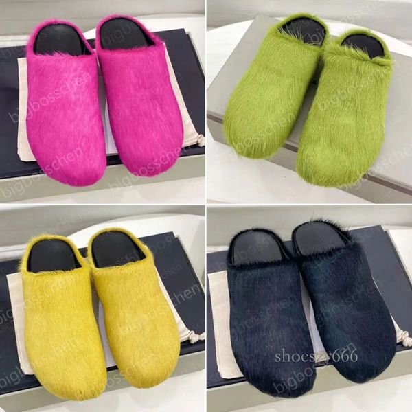 marn horsehair slippers men's women's trendy fur slippers clogs sandals designers fashion leather flat heel outdoor fussbett sabot, Black
marn horsehair slippers men's women's trendy fur slippers clogs sandals designers fashion leather flat heel outdoor fussbett sabot, Black