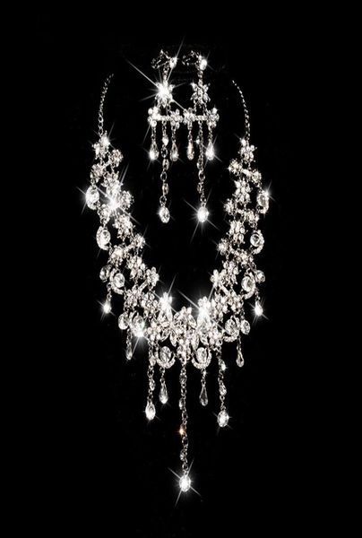 sparkly bling crystals diamond necklace jewelry sets bridal earrings rhinestone crystal party wedding accessories7776155, White 
sparkly bling crystals diamond necklace jewelry sets bridal earrings rhinestone crystal party wedding accessories7776155, White