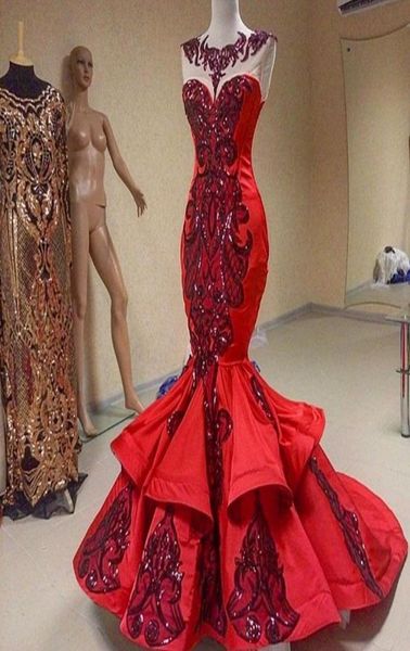 red mermaid evening dresses sheer neck sleeveless embroidery satin plus size saudi arabic dubai prom dresses african party dr8995309, Black;red
red mermaid evening dresses sheer neck sleeveless embroidery satin plus size saudi arabic dubai prom dresses african party dr8995309, Black;red