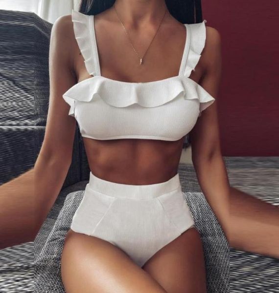 2020 ruffle high waist bikini swimwear women swimsuit push up bikini set solid bathing suit summer beach wear swimming suit3534824, White;black
2020 ruffle high waist bikini swimwear women swimsuit push up bikini set solid bathing suit summer beach wear swimming suit3534824, White;black