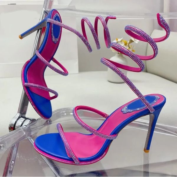 famous sandals high heels dress shoes sandal luxury designer crystal ankle strap winding 10mm fashionable stiletto heel for womens rene caov, Black
famous sandals high heels dress shoes sandal luxury designer crystal ankle strap winding 10mm fashionable stiletto heel for womens rene caov, Black