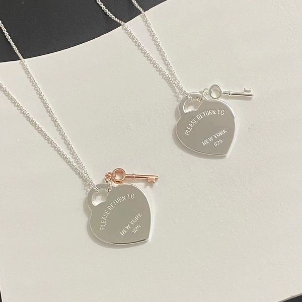 tiff 925 silver heart key pendant necklace with exquisite craftsmanship for women's jewelry
tiff 925 silver heart key pendant necklace with exquisite craftsmanship for women's jewelry