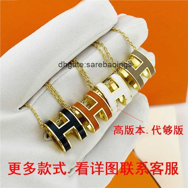 aher max designer luxury high version h letter necklace 18k rose gold cnc enamel mini pendant clavicle chain valentine's day, Silver
aher max designer luxury high version h letter necklace 18k rose gold cnc enamel mini pendant clavicle chain valentine's day, Silver