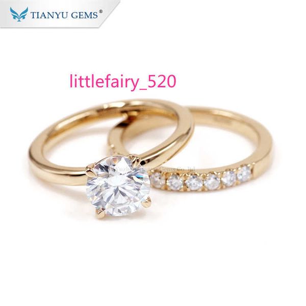 band rings tianyu fine jewelry anillo bagaue 585 750 real solid yellow gold wedding ring solitaire moissanite engagement ring set for woman, Silver
band rings tianyu fine jewelry anillo bagaue 585 750 real solid yellow gold wedding ring solitaire moissanite engagement ring set for woman, Silver