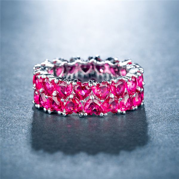 choucong brand wedding rings luxury jewelry 925 sterling silver double heart shape red garnet cz diamond party women promise engagement band, Slivery;golden
choucong brand wedding rings luxury jewelry 925 sterling silver double heart shape red garnet cz diamond party women promise engagement band, Slivery;golden