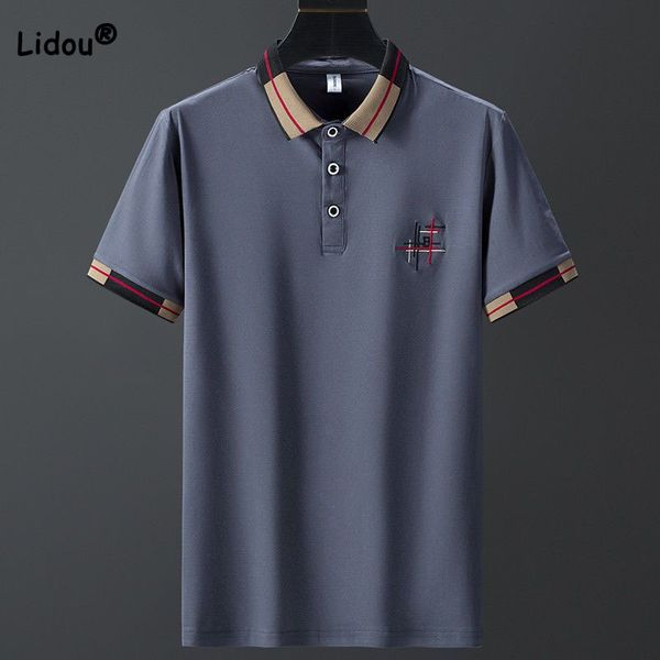 men's polos summer male clothes casual solid color embroidery poloneck shirt fashionable allmatch slim short sleeve 230715, White;black
men's polos summer male clothes casual solid color embroidery poloneck shirt fashionable allmatch slim short sleeve 230715, White;black