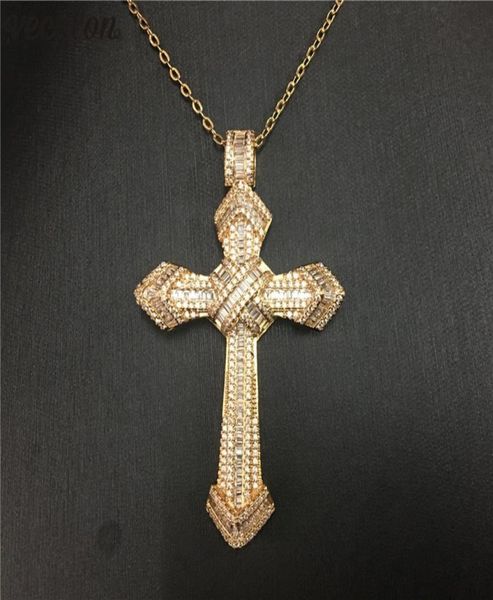 vecalon fashion big cross pendant gold color 925 sterling silver diamond party wedding pendants with necklace for women men jewelr2803216
vecalon fashion big cross pendant gold color 925 sterling silver diamond party wedding pendants with necklace for women men jewelr2803216