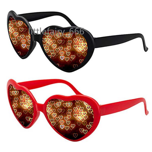 heart shaped diffraction glasses love effects sunglasses special rave party light changing eyewear, White;black 
heart shaped diffraction glasses love effects sunglasses special rave party light changing eyewear, White;black