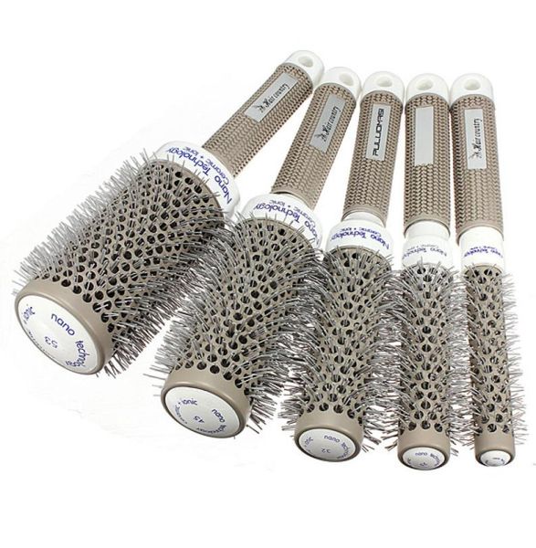 5 pcs per lot ceramic ionic round comb barber hair dressing salon styling tools brushes 5 sizes to choose barrel hairbrush9615202, Silver
5 pcs per lot ceramic ionic round comb barber hair dressing salon styling tools brushes 5 sizes to choose barrel hairbrush9615202, Silver