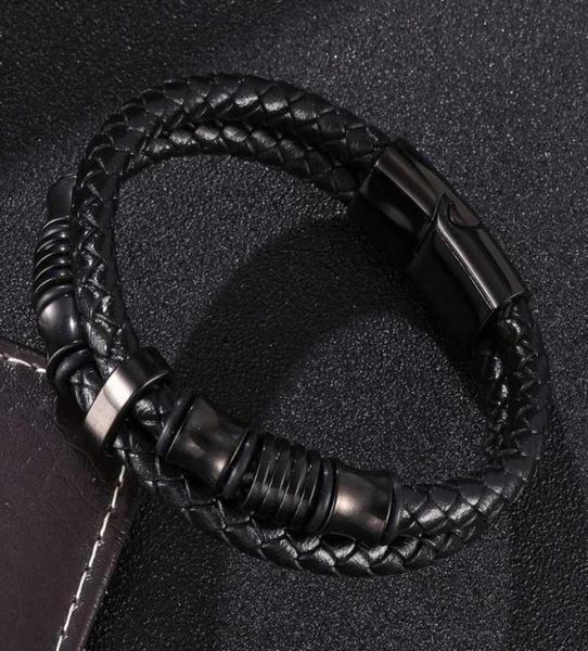 charm bracelets fashion men black leather bangles bileklik pulseiras stainless steel clasp male wrist band jewelry gifts2994748, Golden;silver
charm bracelets fashion men black leather bangles bileklik pulseiras stainless steel clasp male wrist band jewelry gifts2994748, Golden;silver