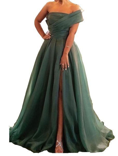 2023 evening dresses wear one shoulder emerald green organza side split a line prom gowns special occasion floor length zipper back, Black;red
2023 evening dresses wear one shoulder emerald green organza side split a line prom gowns special occasion floor length zipper back, Black;red