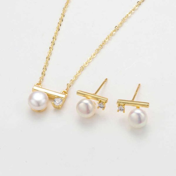 designer new classic tiffay balance wood two-piece set simple copper inlaid with zircon freshwater pearl necklace earring, Silver
designer new classic tiffay balance wood two-piece set simple copper inlaid with zircon freshwater pearl necklace earring, Silver