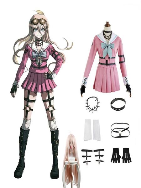 danganronpa v3 killing harmony iruma miu cosplay costume clothes accessories wigs 003287, Black