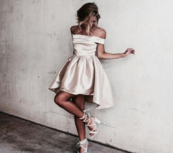 2017 fashion beige satin high low cocktail party dresses off shoulder short homecoming graduation gowns special occasion dres6837764, Black
2017 fashion beige satin high low cocktail party dresses off shoulder short homecoming graduation gowns special occasion dres6837764, Black