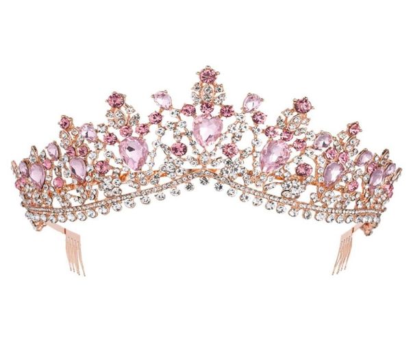 baroque rose gold pink crystal bridal tiara crown with comb pageant prom rhinestone veil tiara headband wedding hair accessories y3701781, White;golden
baroque rose gold pink crystal bridal tiara crown with comb pageant prom rhinestone veil tiara headband wedding hair accessories y3701781, White;golden