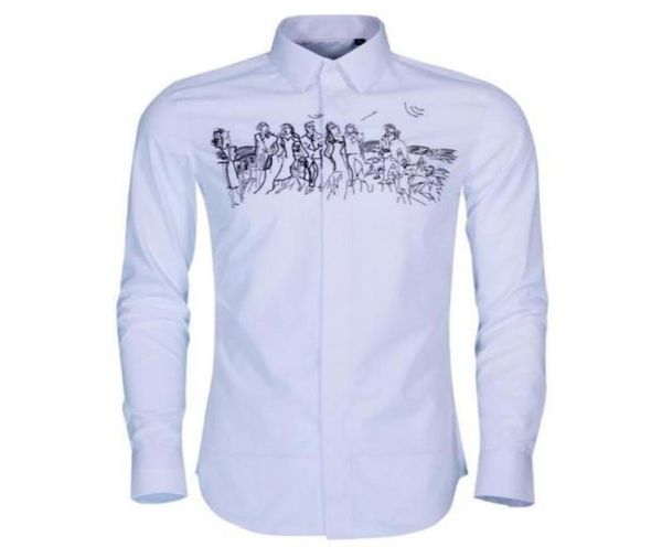 men039s casual shirts luxury chest embroidered men shirt fashion solid color long sleeve mens dress plus size 4xl slim fit man1479491, White;black
men039s casual shirts luxury chest embroidered men shirt fashion solid color long sleeve mens dress plus size 4xl slim fit man1479491, White;black