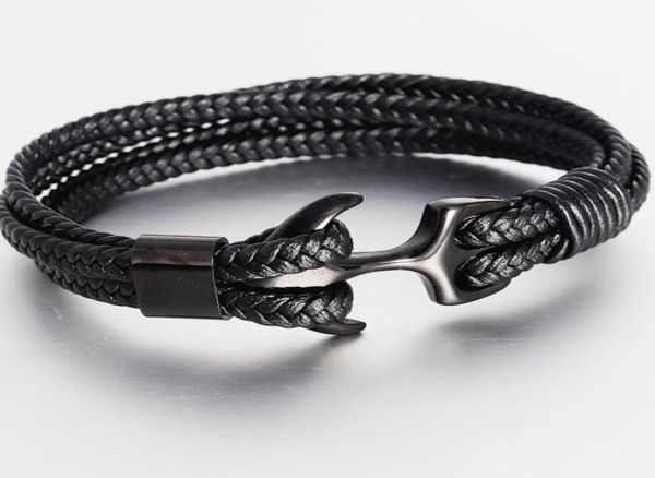 men039s titanium steel bracelet black personality leather woven anchor rope for men gift charm bracelets8453545, Golden;silver
men039s titanium steel bracelet black personality leather woven anchor rope for men gift charm bracelets8453545, Golden;silver