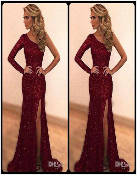 sparkly bling sequined burgundy mermaid prom dresses 2020 custom made one shoulder long evening party dress side slit robe de9266860, Black
sparkly bling sequined burgundy mermaid prom dresses 2020 custom made one shoulder long evening party dress side slit robe de9266860, Black