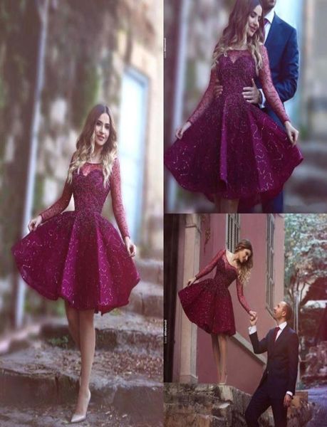 arabic short burgundy cocktail dresses said mhamad sparkly beaded sheer long sleeves homecoming party gowns knee length prom dress2145921, Black
arabic short burgundy cocktail dresses said mhamad sparkly beaded sheer long sleeves homecoming party gowns knee length prom dress2145921, Black