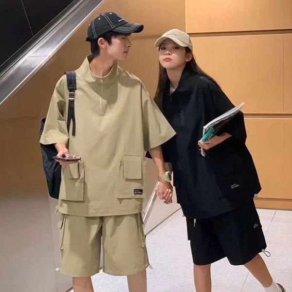 men's tracksuits summer five quarter trousers sleeve t shirts fashion polo shirt casual high street shorts suit male clothes 230715, Gray
men's tracksuits summer five quarter trousers sleeve t shirts fashion polo shirt casual high street shorts suit male clothes 230715, Gray