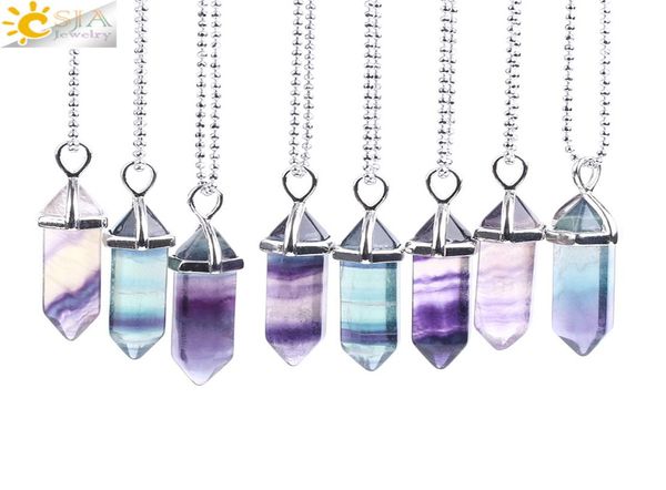csja multi colored natural fluorite gemstone healing point hexagonal pillar charms pendant necklaces reiki meditation jewel7689146, Silver
csja multi colored natural fluorite gemstone healing point hexagonal pillar charms pendant necklaces reiki meditation jewel7689146, Silver