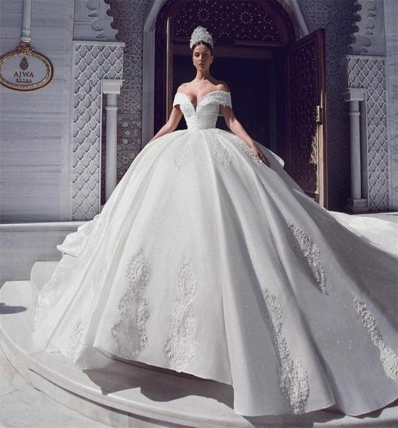 2020 vintage ball gown wedding dresses with cathedral train cascading ruffles lace applique off shoulder bridal gowns vestido de n2610683, White
2020 vintage ball gown wedding dresses with cathedral train cascading ruffles lace applique off shoulder bridal gowns vestido de n2610683, White