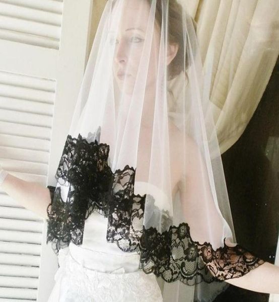 one layer tulle wedding bridal veils with black lace edge sheer white bridal accessories blush veils6104049
one layer tulle wedding bridal veils with black lace edge sheer white bridal accessories blush veils6104049