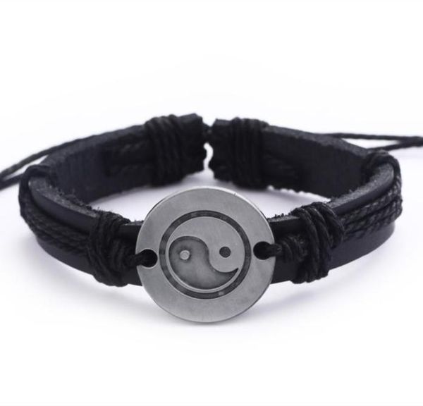 men yin and yang wrap leather infinity charm bracelet retro jewelry gift women men8105259, Golden;silver
men yin and yang wrap leather infinity charm bracelet retro jewelry gift women men8105259, Golden;silver