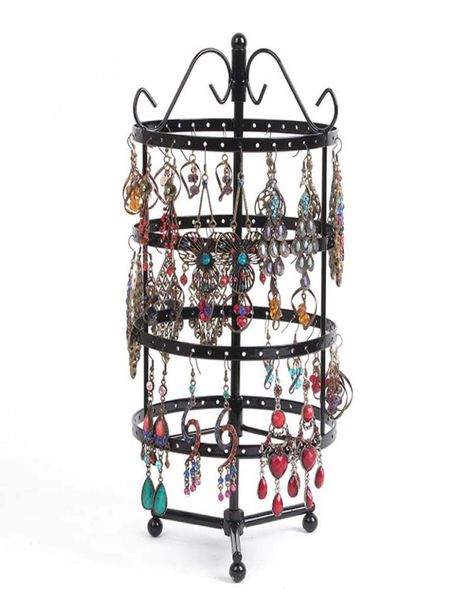 72 pairs round revolving earring holder for necklace organizer stand 4 tiers multifunctional iron jewelry display rack towers6500768, Black
72 pairs round revolving earring holder for necklace organizer stand 4 tiers multifunctional iron jewelry display rack towers6500768, Black