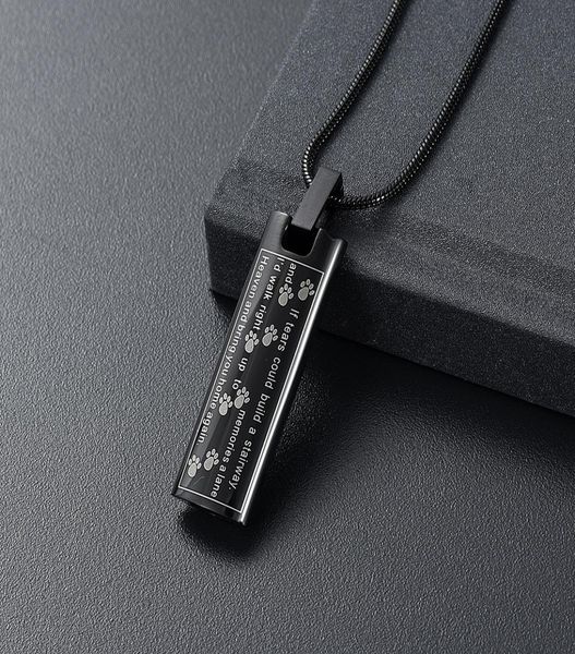 h888 black color bar cremation necklace engraving with animal paws funeral urn ashes holder stainless steel cremation jewelry3825275, Silver
h888 black color bar cremation necklace engraving with animal paws funeral urn ashes holder stainless steel cremation jewelry3825275, Silver