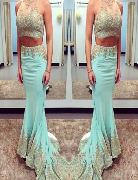 two pieces dresses party evening gowns sheer neck gold applique mermiad prom dresses sweep train satin celebrity formal homecoming4533386, Black
two pieces dresses party evening gowns sheer neck gold applique mermiad prom dresses sweep train satin celebrity formal homecoming4533386, Black