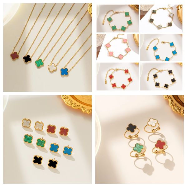 fashion classic four leaf clover necklace designer jewelry set pendant necklaces bracelet earring ring golden jewelry for women gift no, Golden;silver
fashion classic four leaf clover necklace designer jewelry set pendant necklaces bracelet earring ring golden jewelry for women gift no, Golden;silver